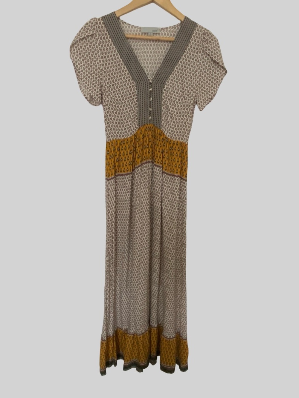 Luukse Womens Brown Print Summer Light Work Casual Maxi Dress- Sz-S